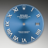 Detail image showing Azzurro-blue dial for Rolex Datejust 41 