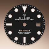Detail image showing Black dial for Rolex GMT-Master II 