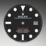 Detail image showing Black dial for Rolex Sea-Dweller 