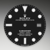Detail image showing Black dial for Rolex Submariner Date 