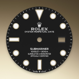 Detail image showing Black dial for Rolex Submariner Date 