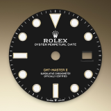 Detail image showing Black dial for Rolex GMT-Master II 