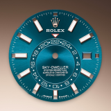 Detail image showing Blue-green dial for Rolex Sky-Dweller 