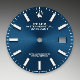 Detail image showing Bright blue dial for Rolex Datejust 36 