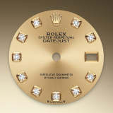 Detail image showing Champagne-colour dial for Rolex Lady-Datejust 