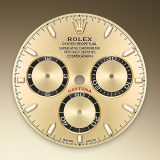 Detail image showing Golden dial for Rolex Cosmograph Daytona 