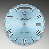 Detail image showing Ice-Blue Dial for Rolex Day-Date 40 