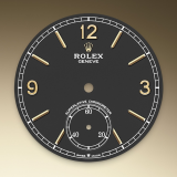 Detail image showing Intense black dial for Rolex 1908 