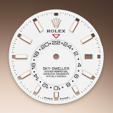 Detail image showing Intense white dial for Rolex Sky-Dweller 