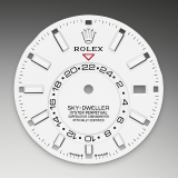 Detail image showing Intense white dial for Rolex Sky-Dweller 