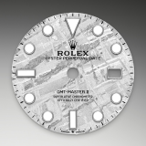 Detail image showing Meteorite dial for Rolex GMT-Master II 