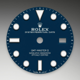 Detail image showing Midnight blue dial for Rolex GMT-Master II 