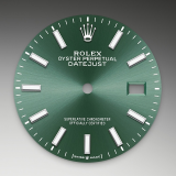 Detail image showing Mint green dial for Rolex Datejust 36 