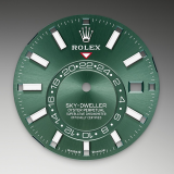 Detail image showing Mint green dial for Rolex Sky-Dweller 