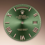Detail image showing Olive-Green Dial for Rolex Day-Date 40 