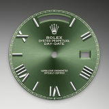 Detail image showing Olive-Green Dial for Rolex Day-Date 40 
