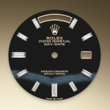 Detail image showing Onyx dial for Rolex Day-Date 40 