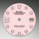 Detail image showing Pink opal dial for Rolex Lady-Datejust 