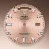 Detail image showing Rosé-colour dial for Rolex Day-Date 36 