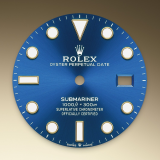 Detail image showing Royal blue dial for Rolex Submariner Date 