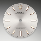 Detail image showing Silver dial for Rolex Oyster Perpetual 34 