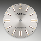 Detail image showing Silver dial for Rolex Oyster Perpetual 41 