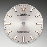 Detail image showing Silver dial for Rolex Oyster Perpetual 28 