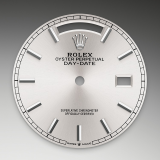 Detail image showing Silver dial for Rolex Day-Date 36 