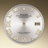 Detail image showing Silver dial for Rolex Datejust 36 