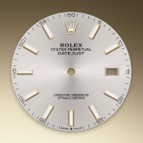 Detail image showing Silver dial for Rolex Datejust 41 