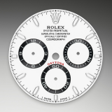 Detail image showing White dial for Rolex Cosmograph Daytona 