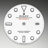 Detail image showing White dial for Rolex Explorer II 