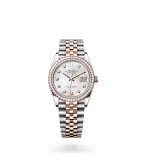 Rolex Datejust 36 Datejust Oyster, 36 mm, Oystersteel, Everose gold and diamonds - M126281RBR-0009 at Boutellier Montres