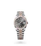 Rolex Datejust 36 Datejust Oyster, 36 mm, Oystersteel, Everose gold and diamonds - M126281RBR-0011 at Boutellier Montres