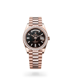 Rolex Day-Date 40 Day-Date Oyster, 40 mm, Everose gold and diamonds - M228345RBR-0016 at Boutellier Montres