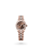 Rolex Lady-Datejust Oyster, 28 mm, Everose gold and diamonds - M279135RBR-0001 at Boutellier Montres