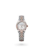Rolex Lady-Datejust Oyster, 28 mm, Oystersteel, Everose gold and diamonds - M279381RBR-0013 at Boutellier Montres